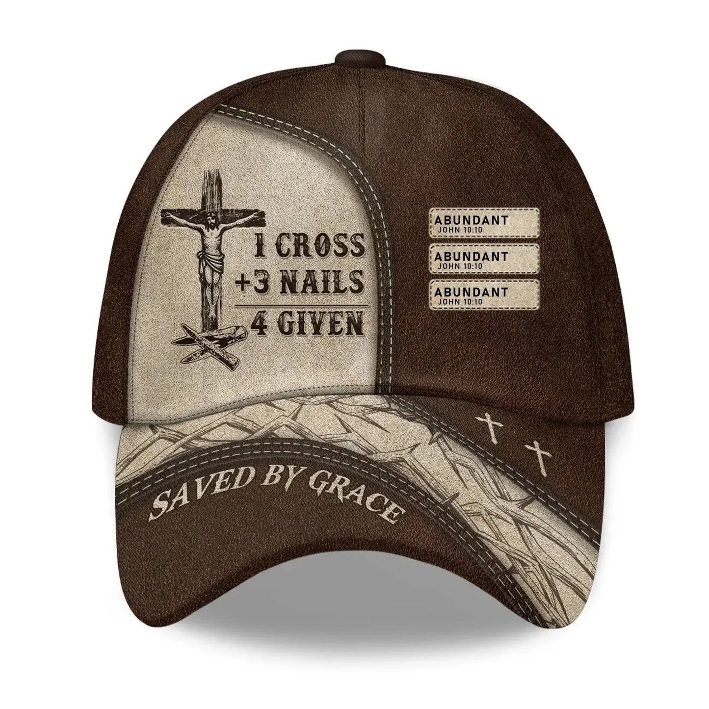 1 Cross 3 Nails 4 Given – Personalized Classic Cap Hat – Meaningful Christian Birthday, Father’s Day & Faith Gift for Men Ezcustomize