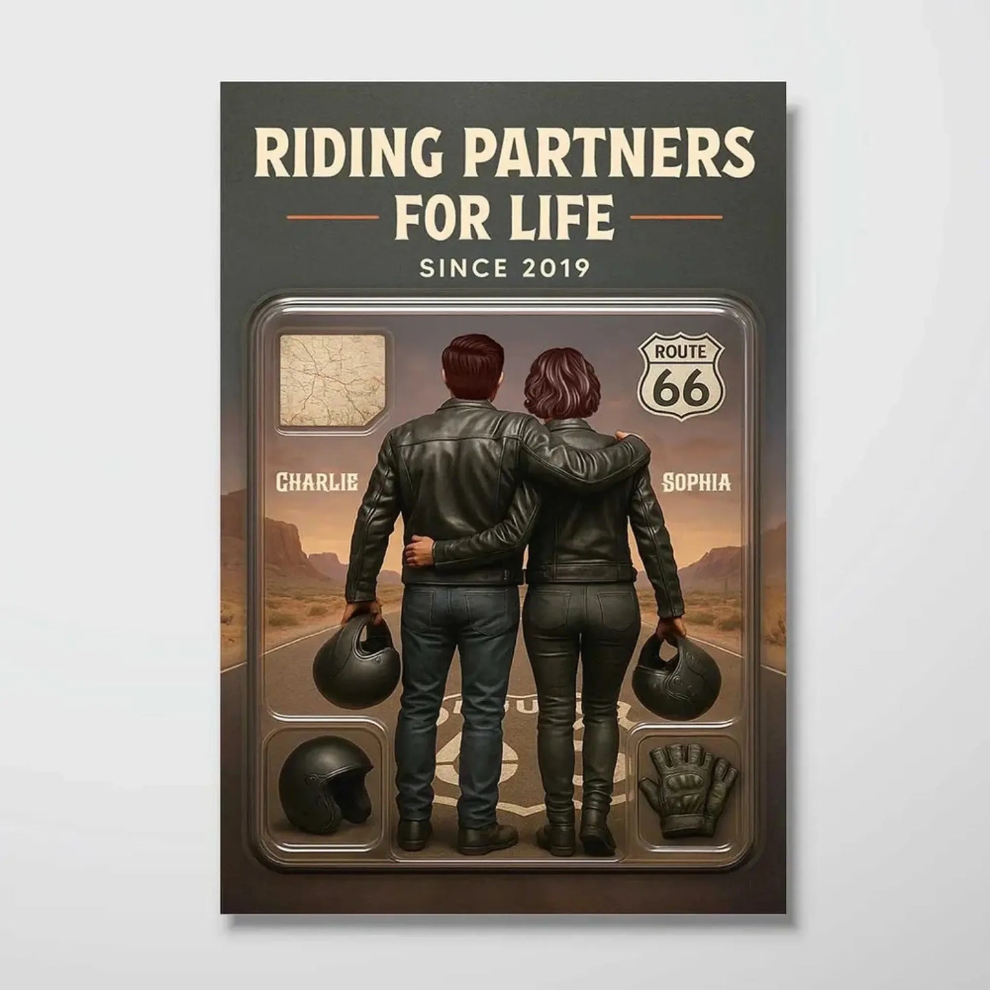 3D Effect Custom Horse Riding Couple Poster – Personalized Cowboy & Cowgirl Wall Art, Riding Partners For Life Gift Ezcustomize