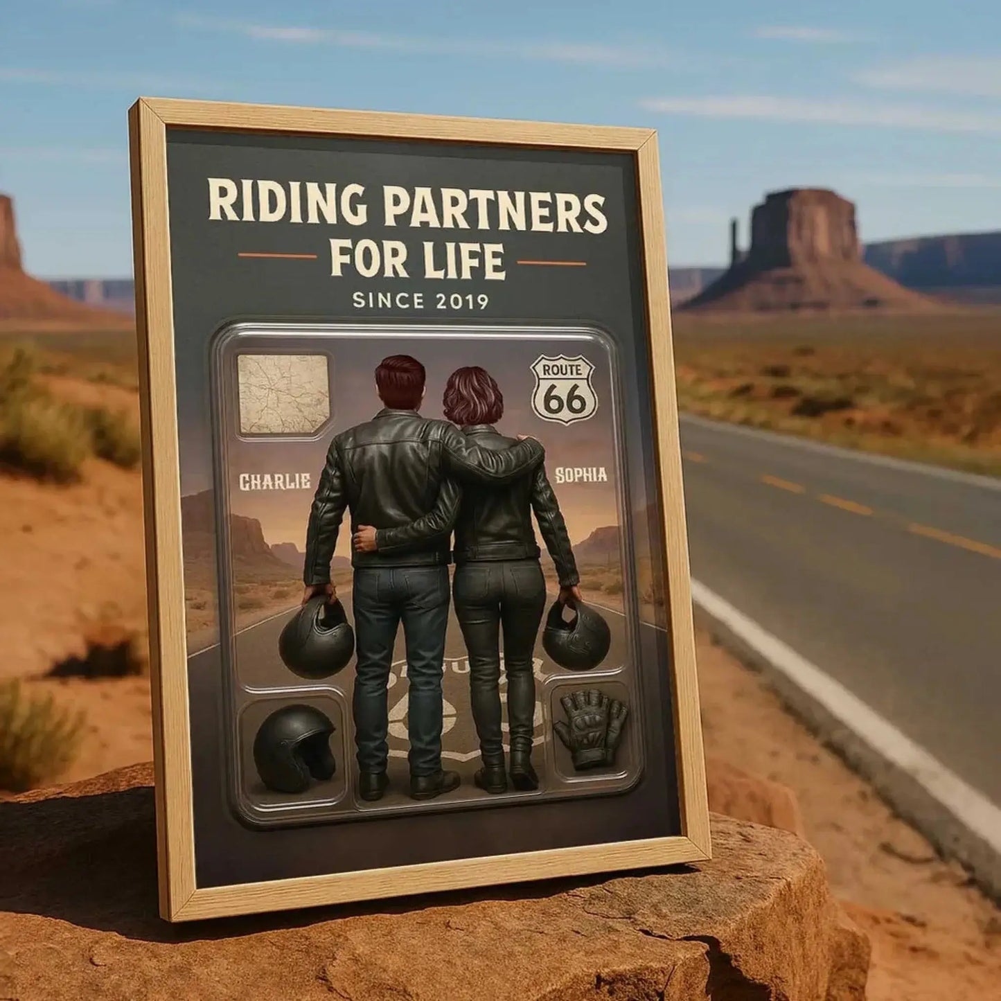 3D Effect Custom Horse Riding Couple Poster – Personalized Cowboy & Cowgirl Wall Art, Riding Partners For Life Gift Ezcustomize