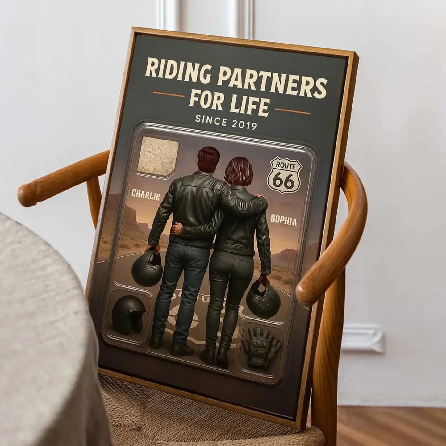 3D Effect Custom Horse Riding Couple Poster – Personalized Cowboy & Cowgirl Wall Art, Riding Partners For Life Gift Ezcustomize