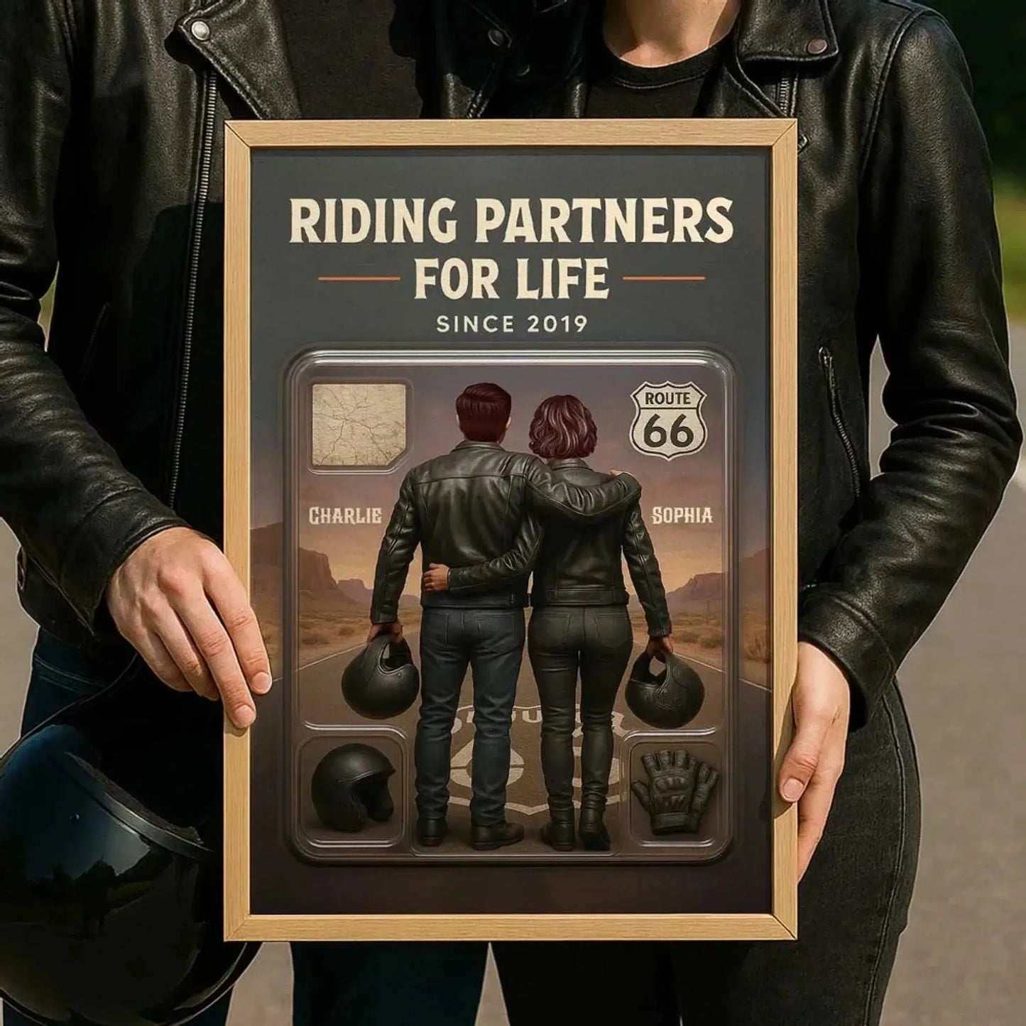 3D Effect Custom Horse Riding Couple Poster – Personalized Cowboy & Cowgirl Wall Art, Riding Partners For Life Gift Ezcustomize