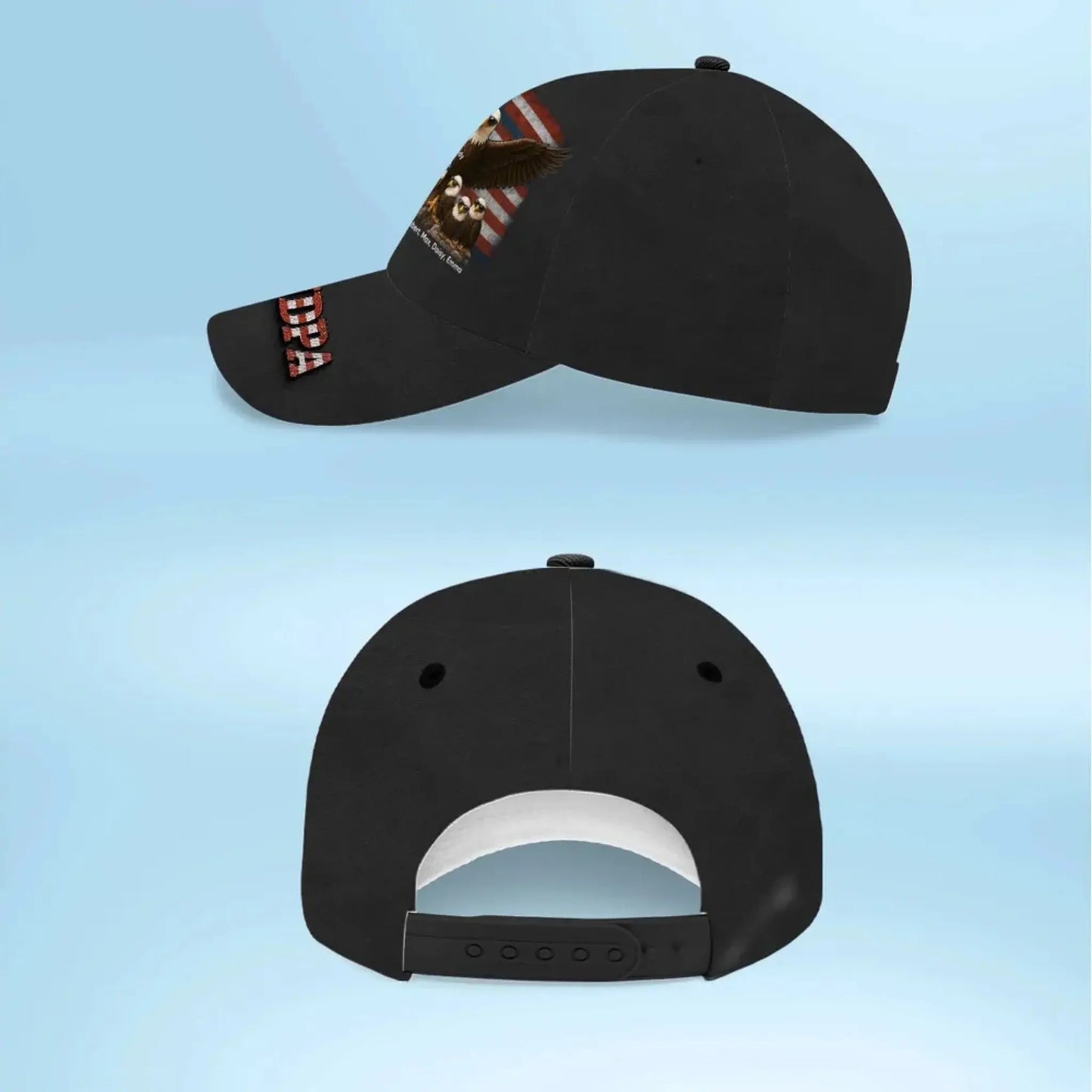 3D Effect Eagle Dad & Grandpa Cap – Personalized Classic Hat – Perfect 2025 Father’s Day Gift for Dad, Husband, or Grandpa Ezcustomize