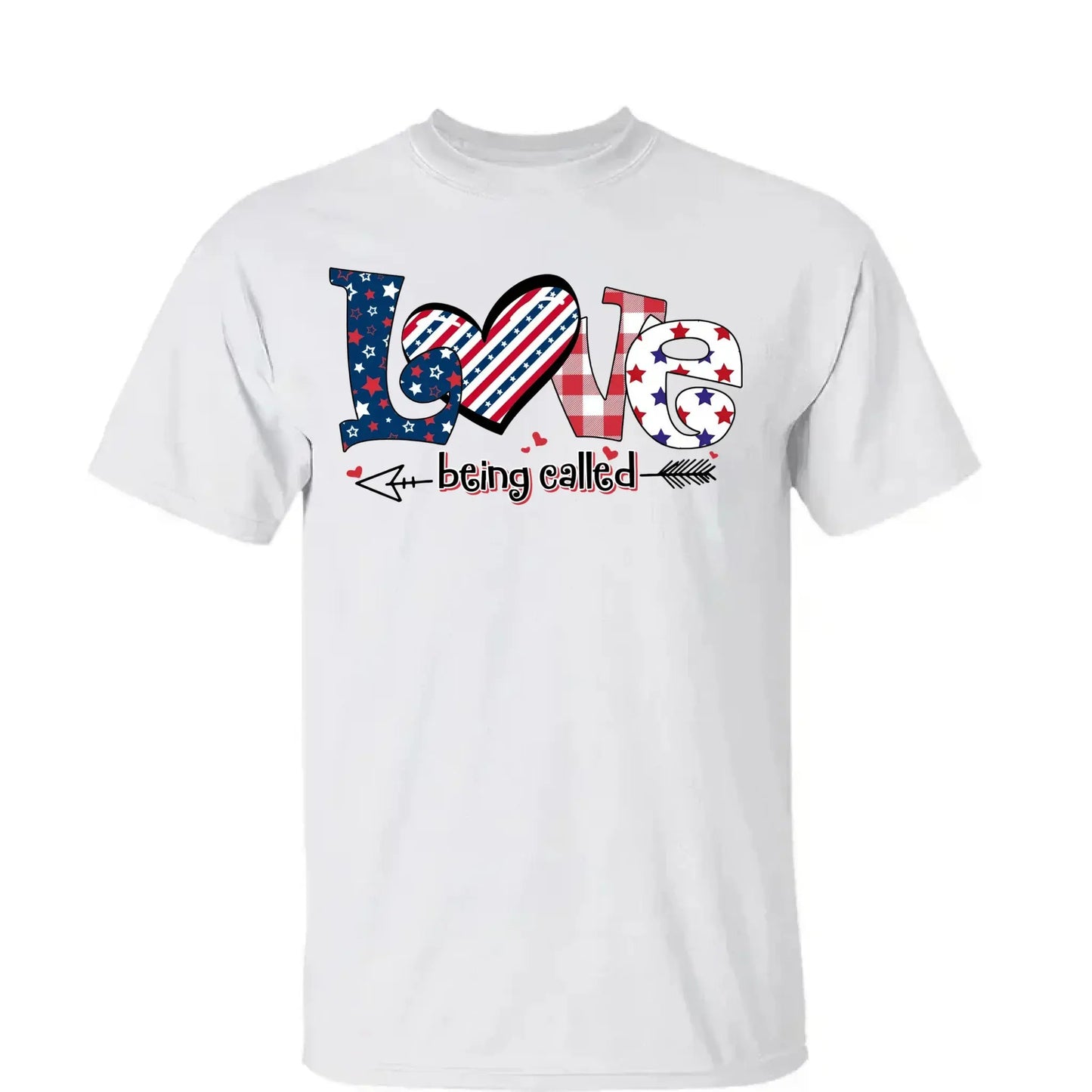 4th of July Love Being Called Grandma Shirt – Personalized Patriotic T-Shirt Gift for Grandma, Nana, Mimi, Gigi, Mom Ezcustomize