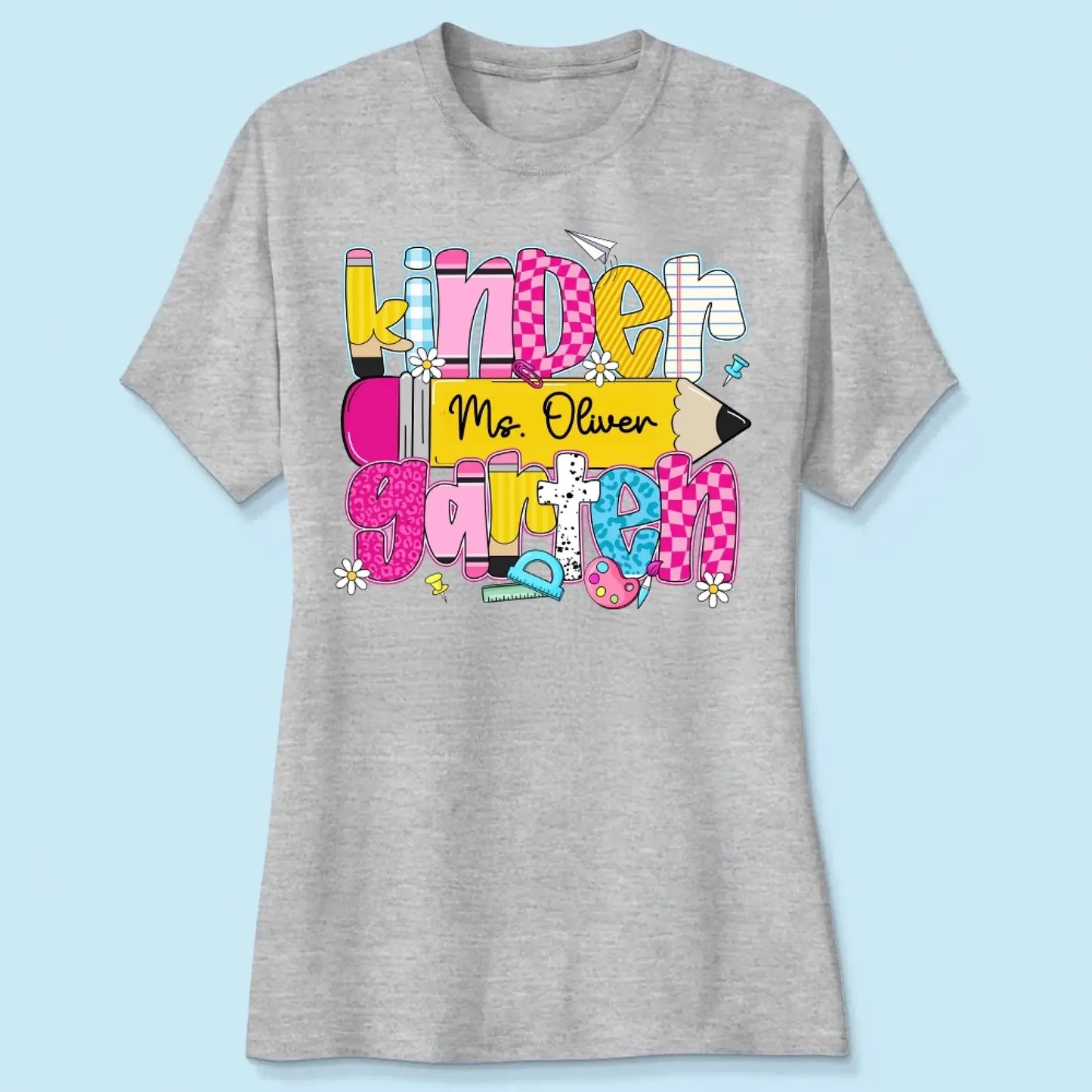 Retro Coquette Pencil Back to School Shirt – Personalized T-shirt/Sweater/Hoodie - 1st Day Outfit for Teachers Ezcustomize