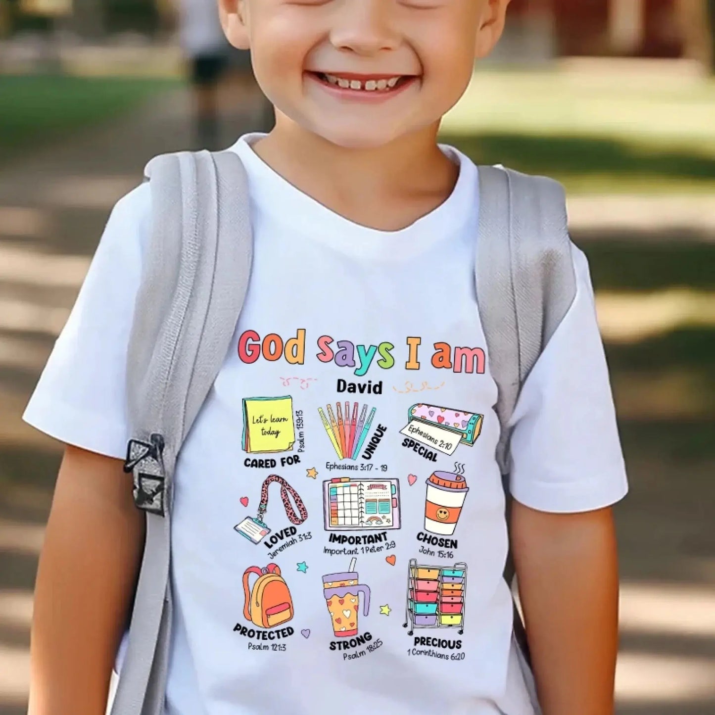 God Says I Am Teacher Shirt – Personalized Youth T-Shirt with Bible Verses, Back to School Faith-Based Gift for Teachers and Students Ezcustomize