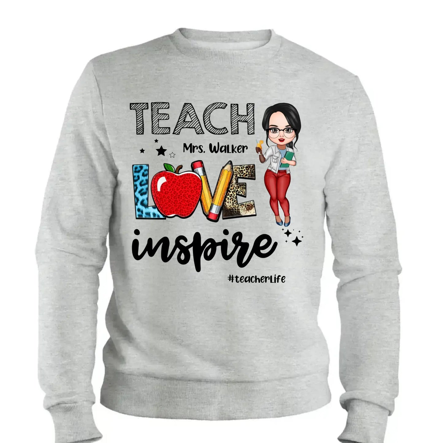 Teacher Love Inspire Teacherlife - Personalized T-shirt, Back To School Gift For Teacher From Student Ezcustomize