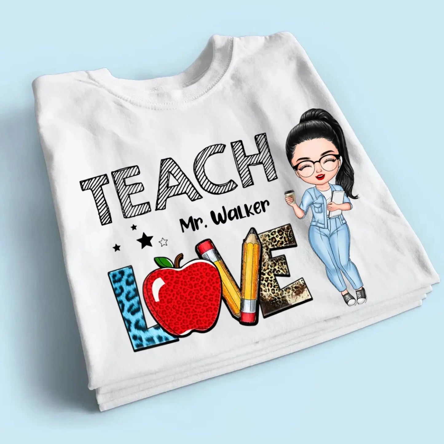 Teacher Love Inspire Teacherlife - Personalized T-shirt, Back To School Gift For Teacher From Student Ezcustomize