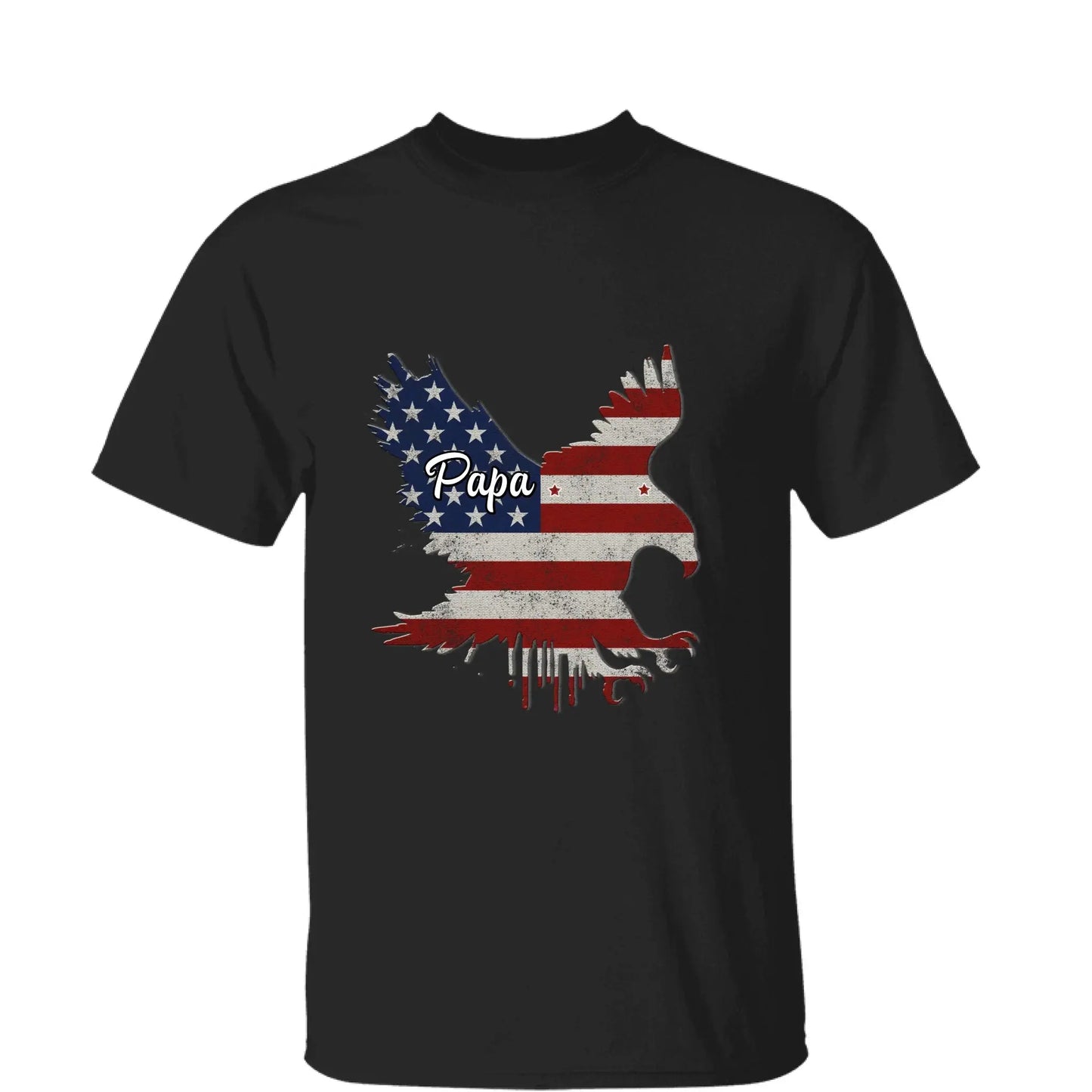 Personalized 4th of July Eagle Shirt with Kids' Names – Custom Let Freedom Fly High T-Shirt for Dad, Grandpa, Papa – Patriotic Gift for Him, Independence Day Shirt Ezcustomize