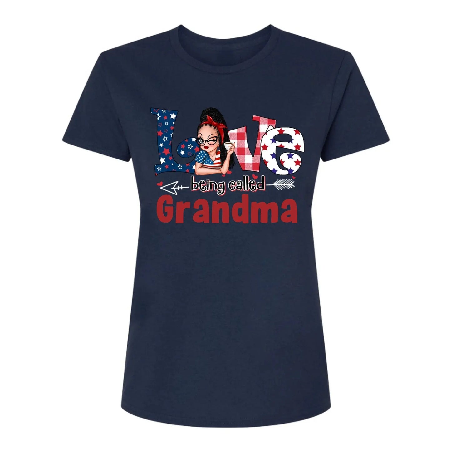 4th of July Grandma Shirt – Love Being Called Grandma Personalized T-Shirt – Custom Independence Day Gift for Nana, Mimi, Gigi Ezcustomize