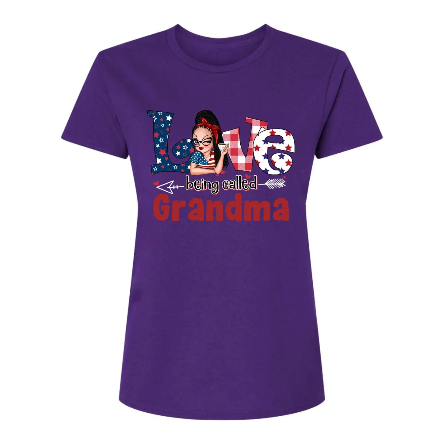 4th of July Grandma Shirt – Love Being Called Grandma Personalized T-Shirt – Custom Independence Day Gift for Nana, Mimi, Gigi Ezcustomize