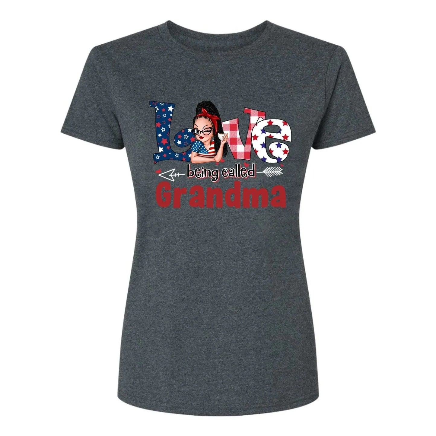 4th of July Grandma Shirt – Love Being Called Grandma Personalized T-Shirt – Custom Independence Day Gift for Nana, Mimi, Gigi Ezcustomize