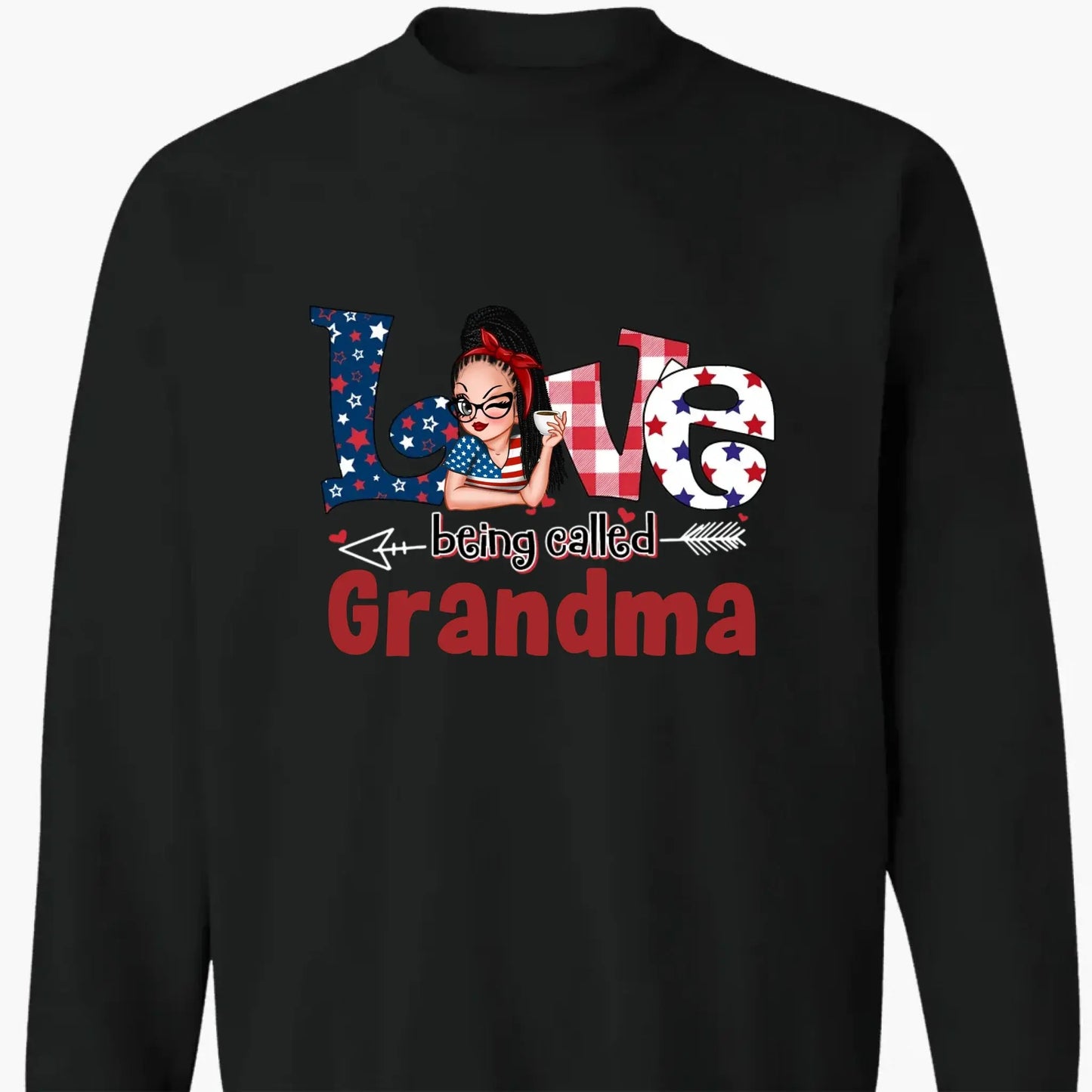 4th of July Grandma Shirt – Love Being Called Grandma Personalized T-Shirt – Custom Independence Day Gift for Nana, Mimi, Gigi Ezcustomize
