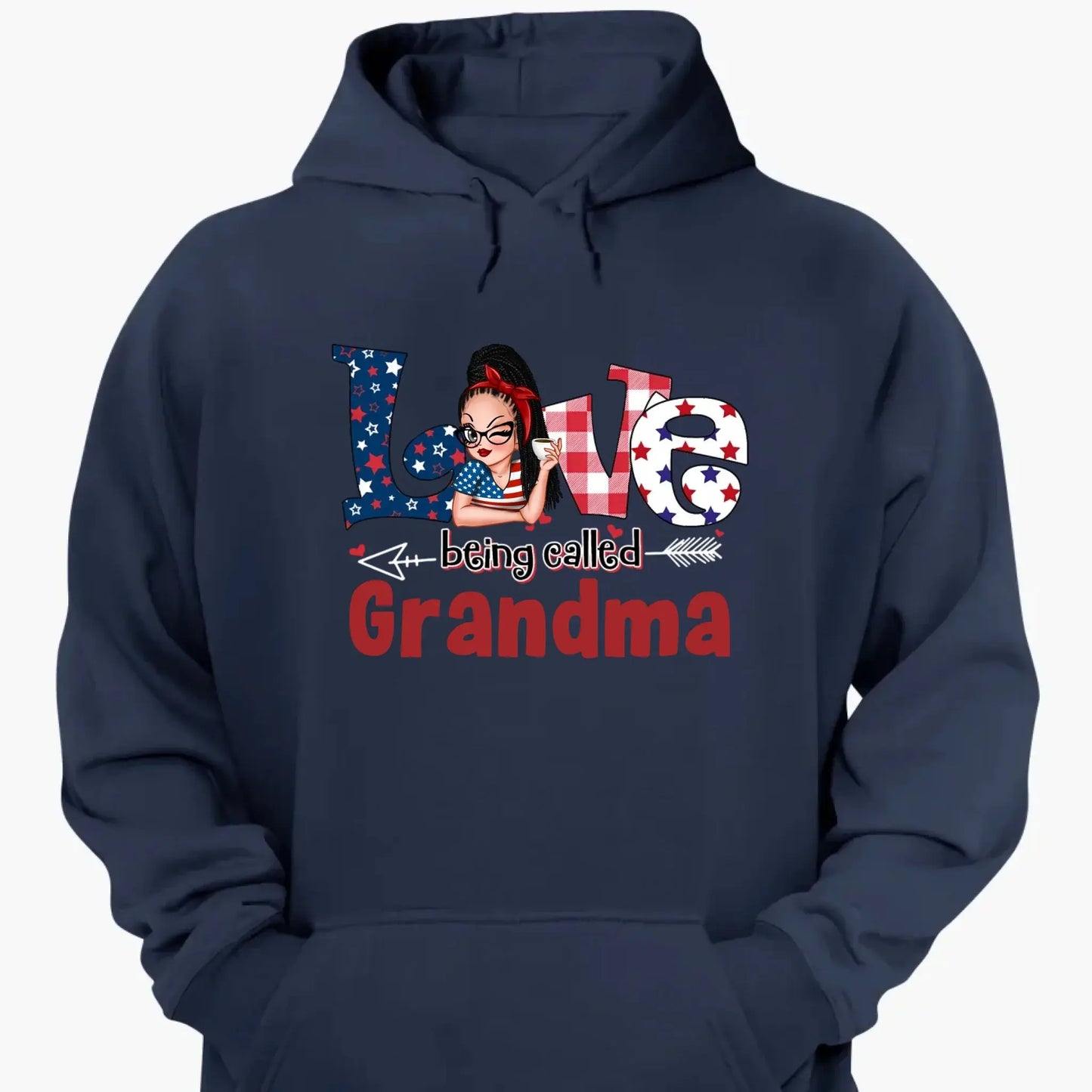 4th of July Grandma Shirt – Love Being Called Grandma Personalized T-Shirt – Custom Independence Day Gift for Nana, Mimi, Gigi Ezcustomize