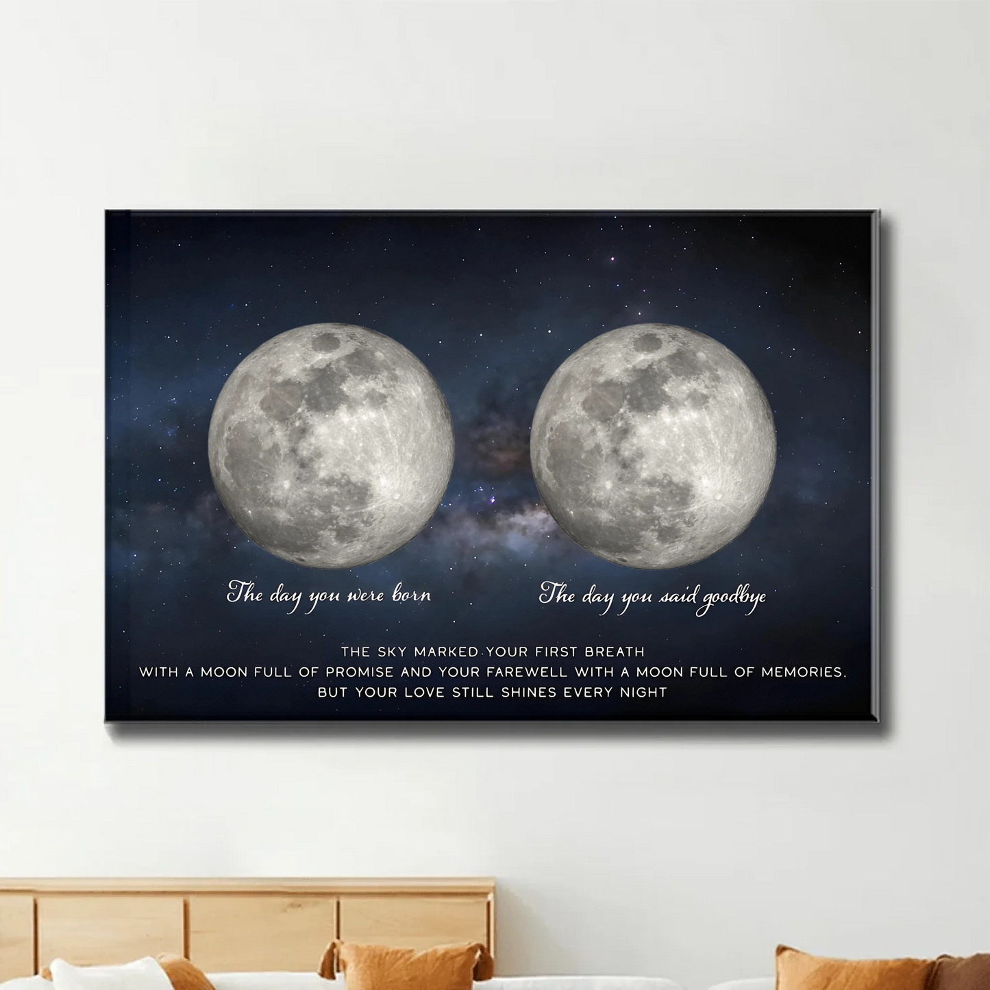 Lost Loved One Moon Phase Art – Personalized Memorial Poster – Thoughtful Sympathy Gift for Grieving Family & Friends Ezcustomize