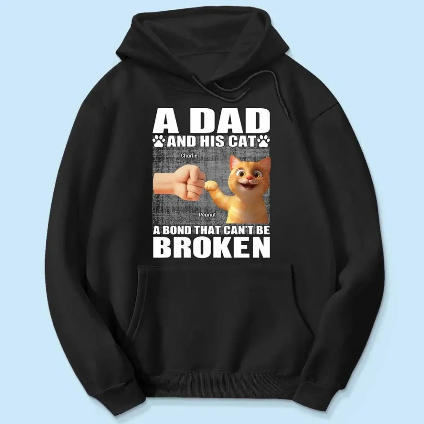 "A Dad and His Cats - A Bond That Can't Be Broken" Personalized Shirt - Perfect Gift for Cat Dads Ezcustomize