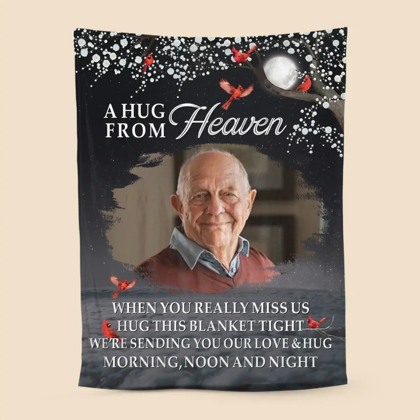 A Hug From Heaven Photo - Personalized Blanket - Sympathy Gift Ezcustomize