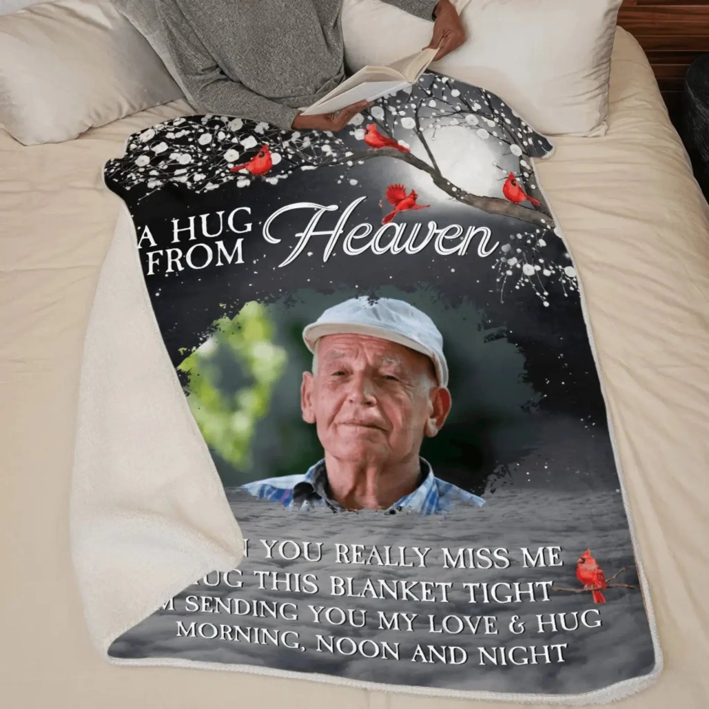 A Hug From Heaven Photo - Personalized Blanket - Sympathy Gift Ezcustomize