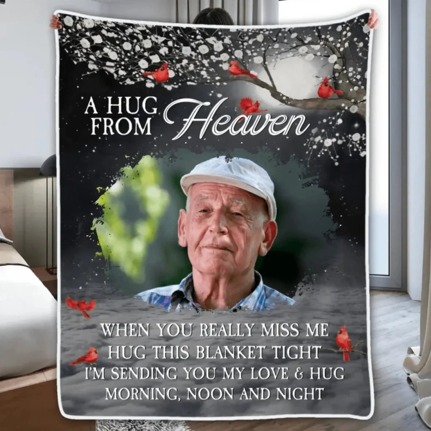 A Hug From Heaven Photo - Personalized Blanket - Sympathy Gift Ezcustomize