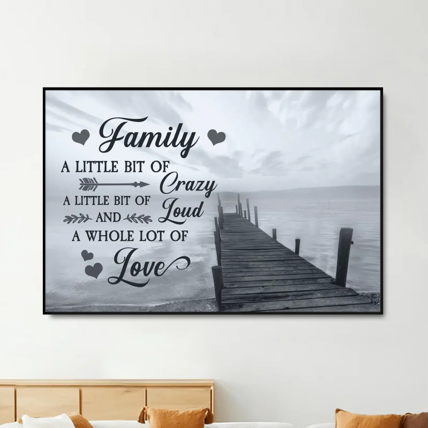 A Little Bit of Crazy, Loud & Love – Personalized Family Canvas – Custom Wall Art Gift for Home & Loved Ones Ezcustomize