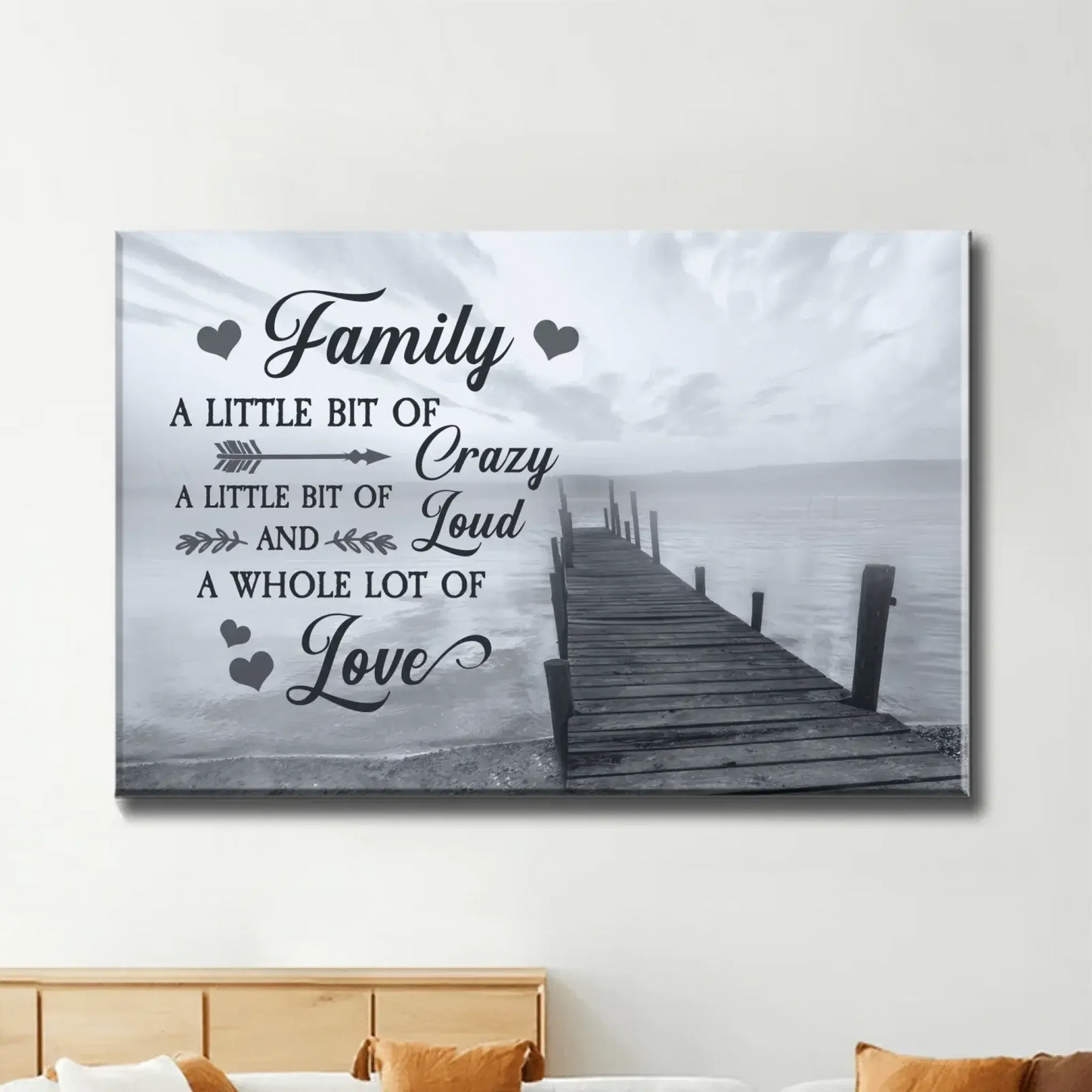 A Little Bit of Crazy, Loud & Love – Personalized Family Canvas – Custom Wall Art Gift for Home & Loved Ones Ezcustomize