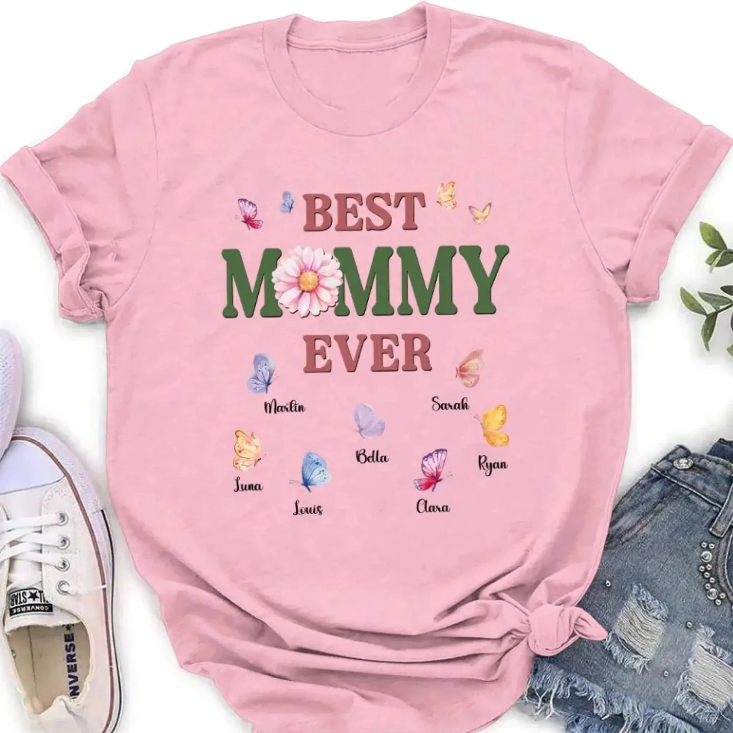 A Mom Blooms Like a Butterfly – Personalized Custom Shirt, Beautiful Gift for Mom on Mother’s Day or Birthday Ezcustomize