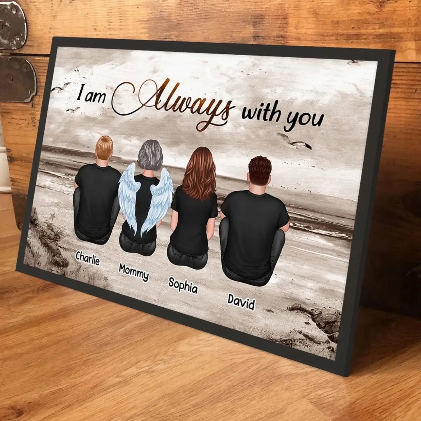 Always With You Sky Family Members, Memorial Personalized Poster, Sympathy Gift Ezcustomize