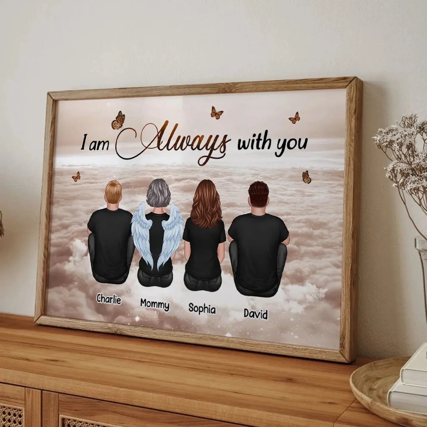 Always With You Sky Family Members, Memorial Personalized Poster, Sympathy Gift Ezcustomize
