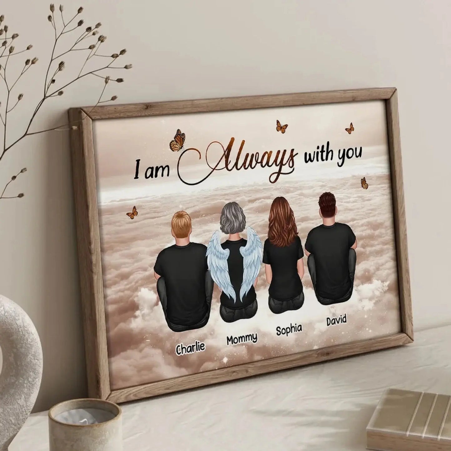 Always With You Sky Family Members, Memorial Personalized Poster, Sympathy Gift Ezcustomize