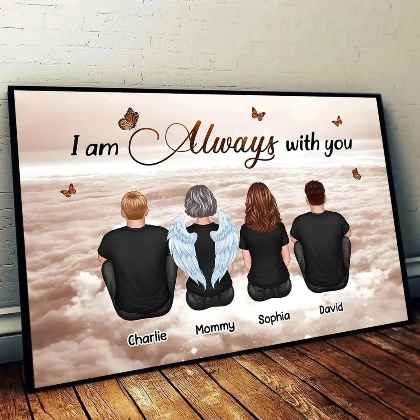 Always With You Sky Family Members, Memorial Personalized Poster, Sympathy Gift Ezcustomize