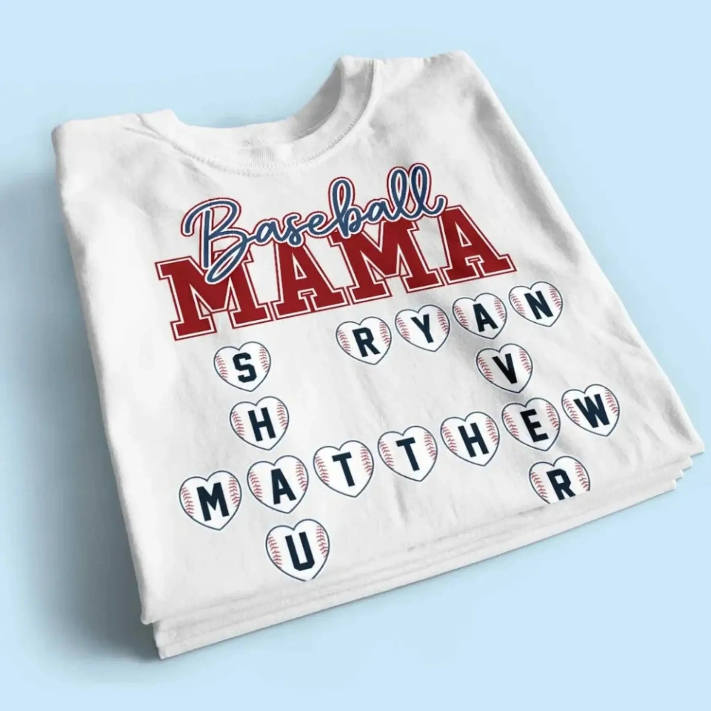 Baseball Crossword Puzzle Name Art – Personalized Shirt for Mama, Mom & Grandma – Custom Gift for Proud Sports Fans Ezcustomize