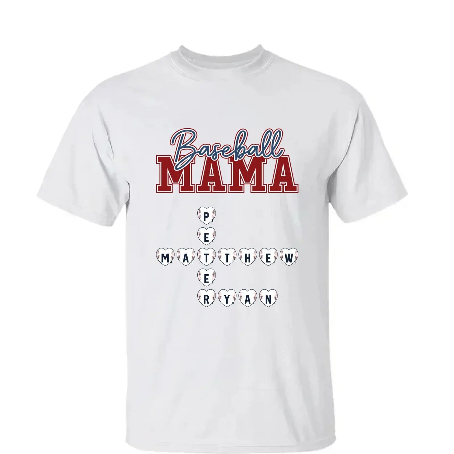 Baseball Crossword Puzzle Name Art – Personalized Shirt for Mama, Mom & Grandma – Custom Gift for Proud Sports Fans Ezcustomize