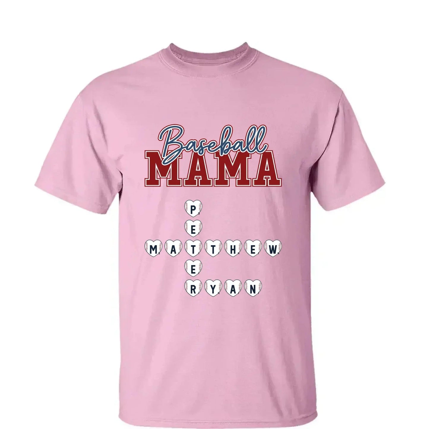 Baseball Crossword Puzzle Name Art – Personalized Shirt for Mama, Mom & Grandma – Custom Gift for Proud Sports Fans Ezcustomize