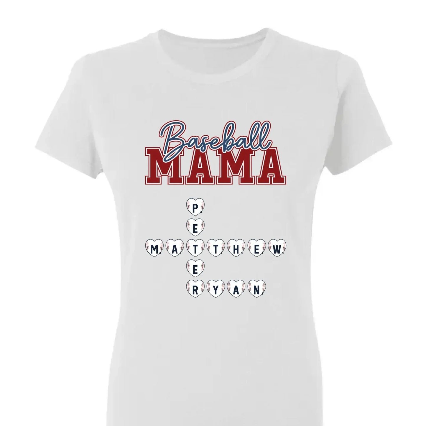 Baseball Crossword Puzzle Name Art – Personalized Shirt for Mama, Mom & Grandma – Custom Gift for Proud Sports Fans Ezcustomize
