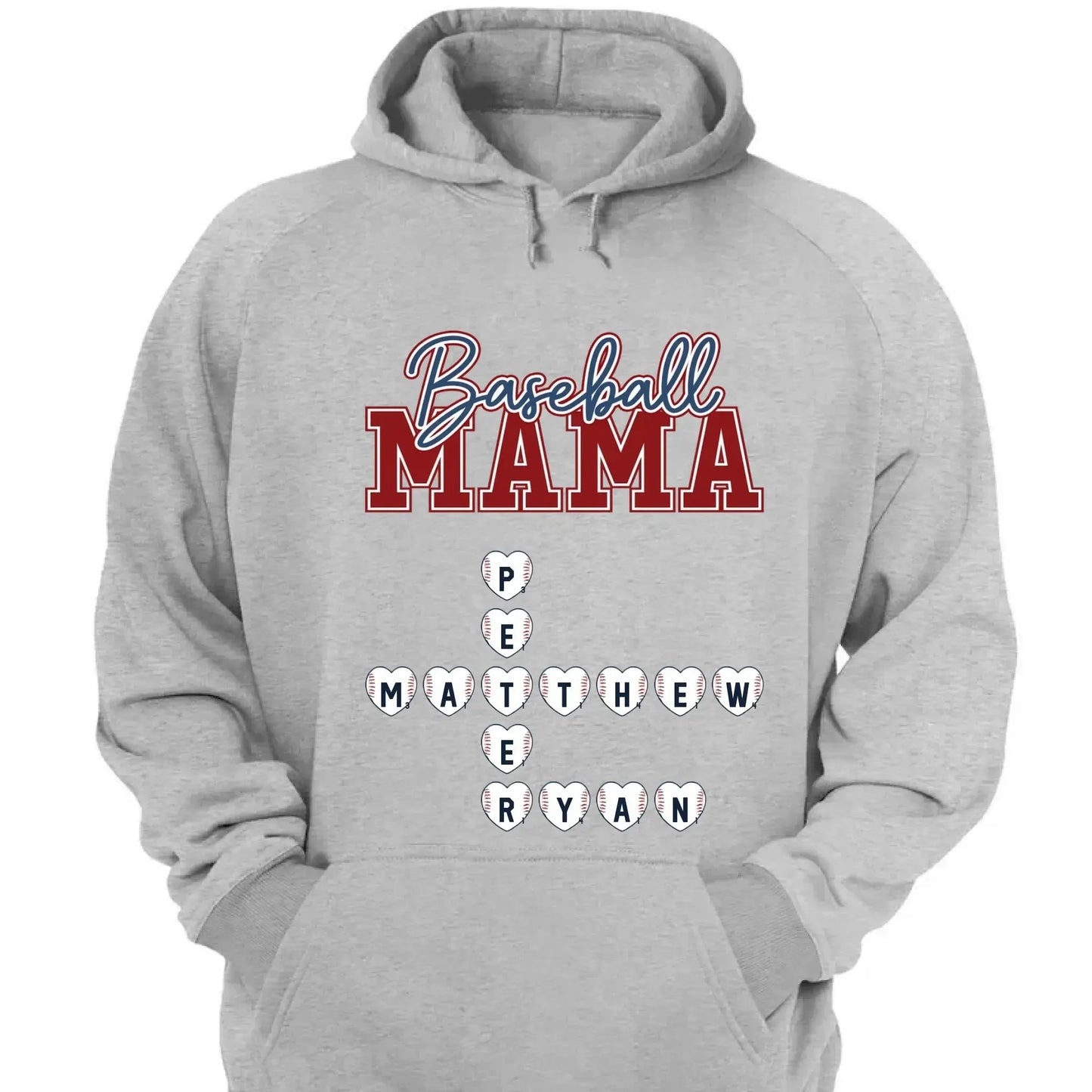 Baseball Crossword Puzzle Name Art – Personalized Shirt for Mama, Mom & Grandma – Custom Gift for Proud Sports Fans Ezcustomize