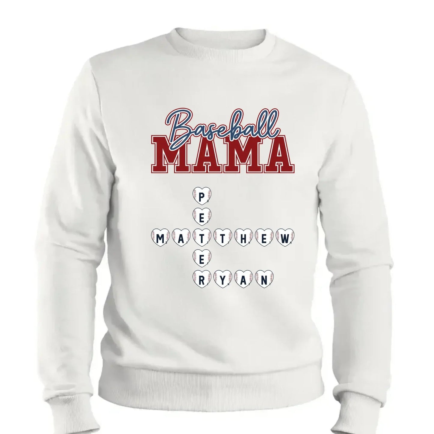 Baseball Crossword Puzzle Name Art – Personalized Shirt for Mama, Mom & Grandma – Custom Gift for Proud Sports Fans Ezcustomize