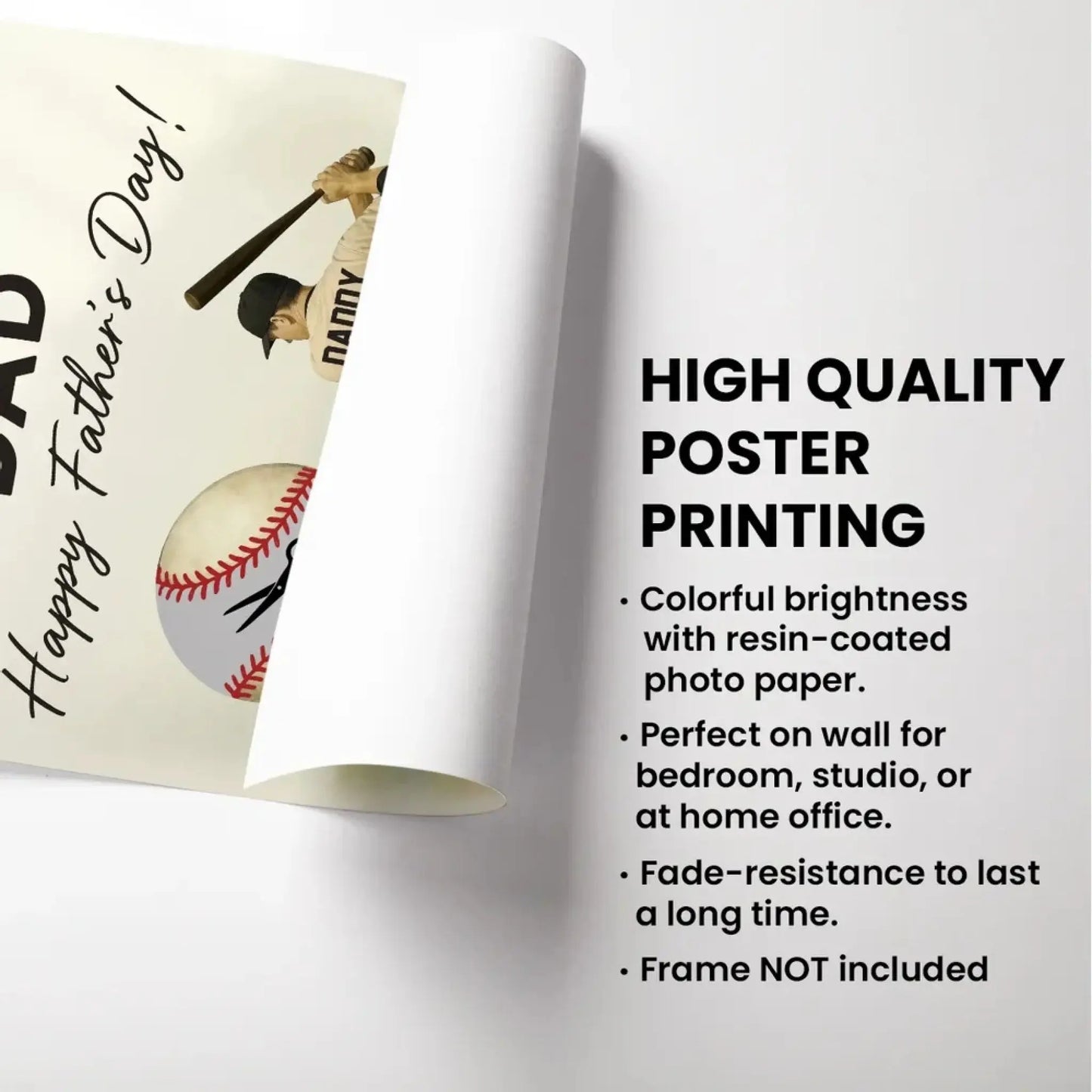 Baseball Dad Father’s Day Poster – Personalized Money Gift Print – Custom Gift for Dad or Husband Who Loves Baseball Ezcustomize