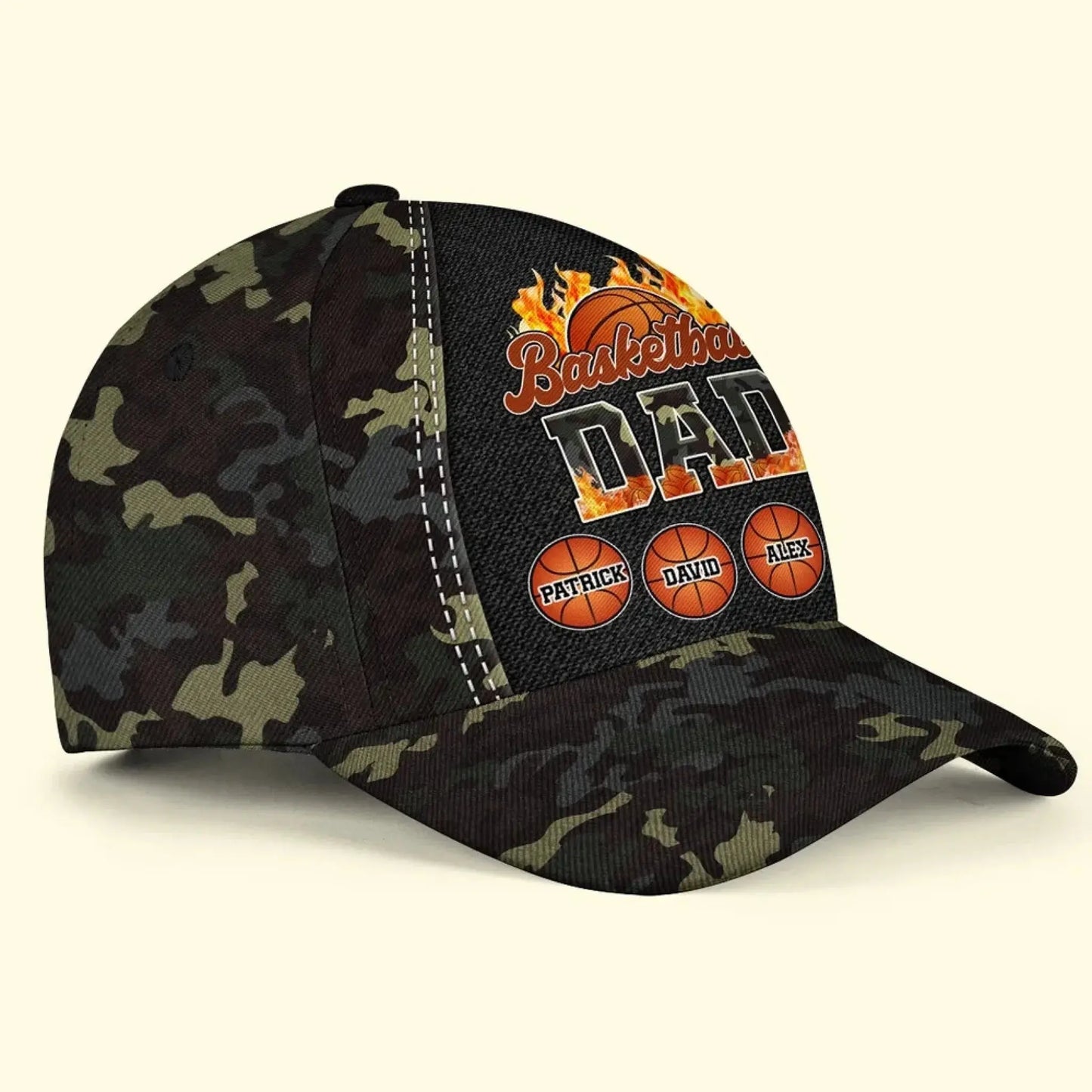 Baseball Dad Personalized Classic Cap – Custom Camo Hat with Kids' Names – Father's Day Gift for Sporty Dad copy Ezcustomize