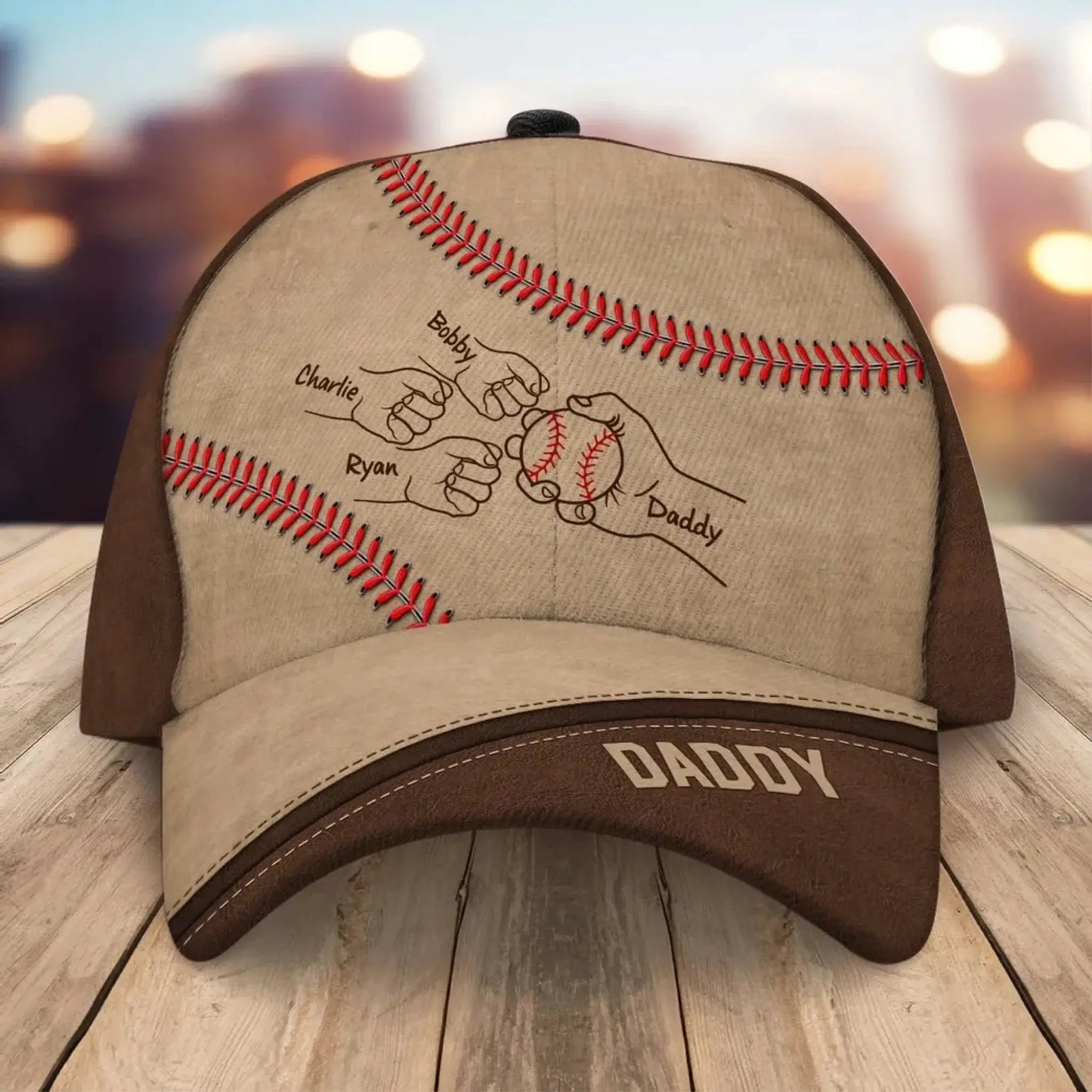 Baseball Dad & Grandpa with Fist Bump Design – Personalized Classic Hat – Custom Gift for Sports-Loving Fathers & Grandpas Ezcustomize