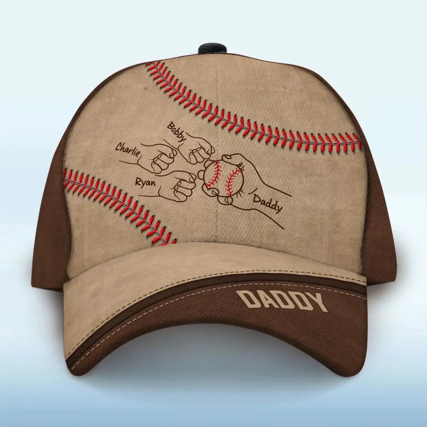 Baseball Dad & Grandpa with Fist Bump Design – Personalized Classic Hat – Custom Gift for Sports-Loving Fathers & Grandpas Ezcustomize
