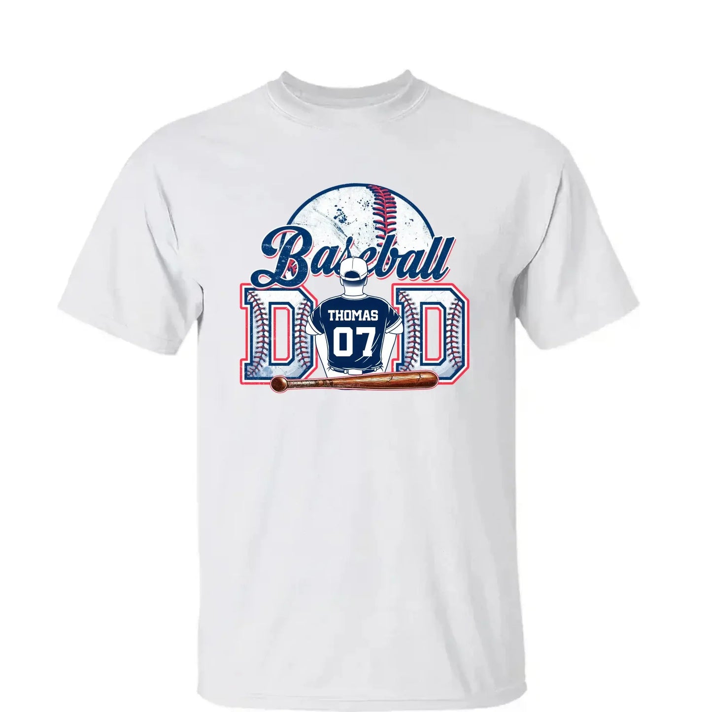 Baseball Dad & Kids Retro Shirt – Personalized T-Shirt – Custom Father’s Day Gift for Proud Baseball Dads Ezcustomize