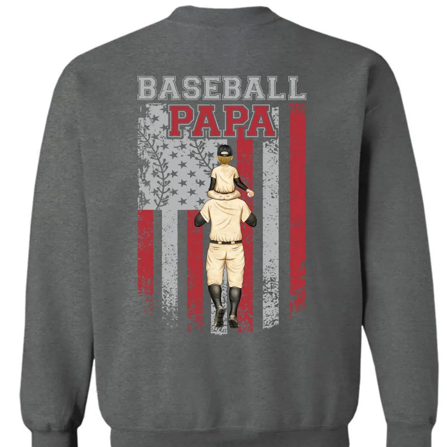Baseball Dad, Brother, Grandpa with Patriotic Design – Personalized T-Shirt – Custom Gift for Sports-Loving Family Members Ezcustomize