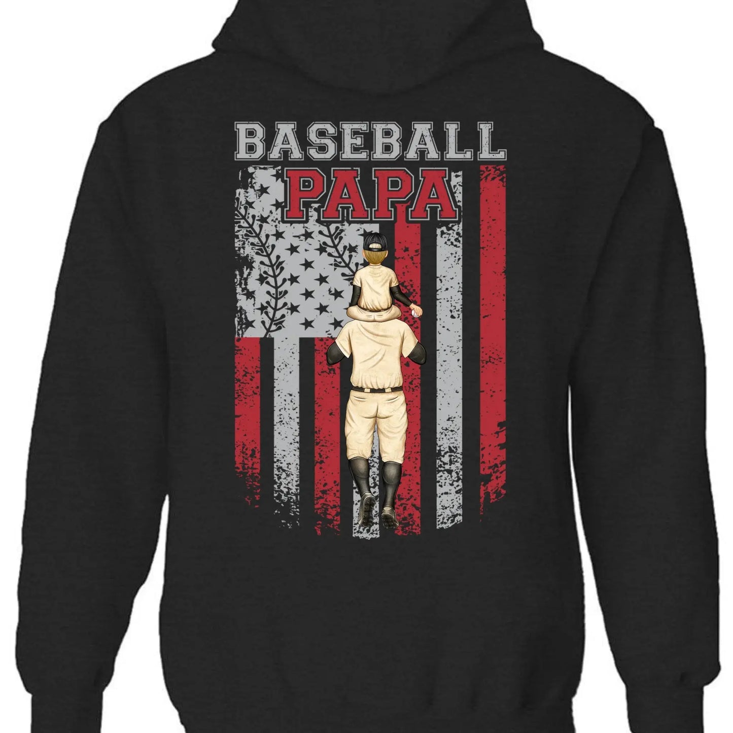 Baseball Dad, Brother, Grandpa with Patriotic Design – Personalized T-Shirt – Custom Gift for Sports-Loving Family Members Ezcustomize