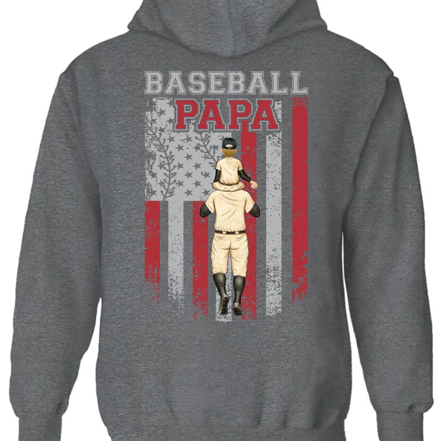 Baseball Dad, Brother, Grandpa with Patriotic Design – Personalized T-Shirt – Custom Gift for Sports-Loving Family Members Ezcustomize