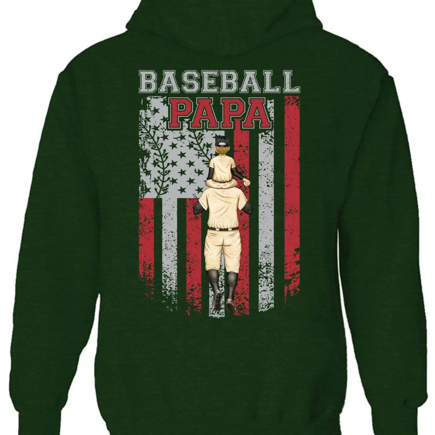 Baseball Dad, Brother, Grandpa with Patriotic Design – Personalized T-Shirt – Custom Gift for Sports-Loving Family Members Ezcustomize