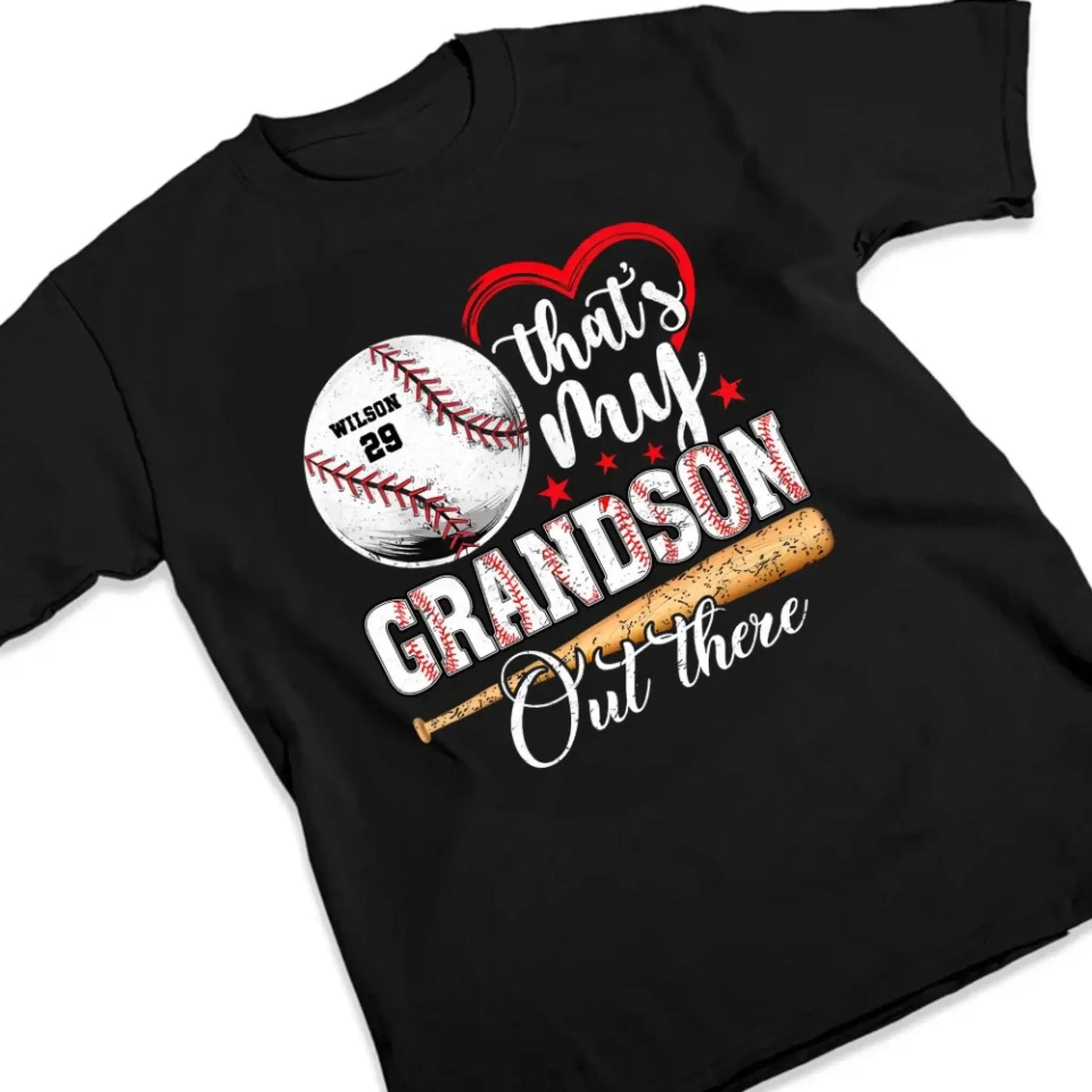 Baseball Fan That's My Grandson Out There - Personalized T-Shirt, Sport Gift For Family, Sport Fan Ezcustomize