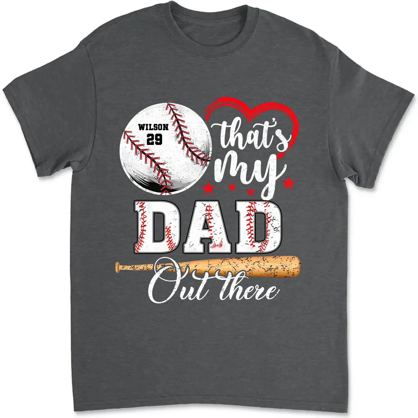 Baseball Fan That's My Grandson Out There - Personalized T-Shirt, Sport Gift For Family, Sport Fan Ezcustomize