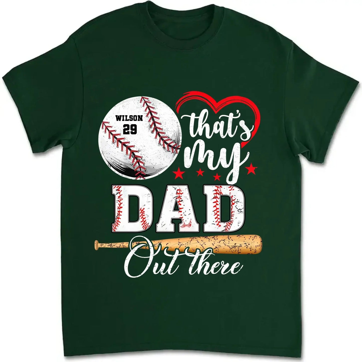 Baseball Fan That's My Grandson Out There - Personalized T-Shirt, Sport Gift For Family, Sport Fan Ezcustomize