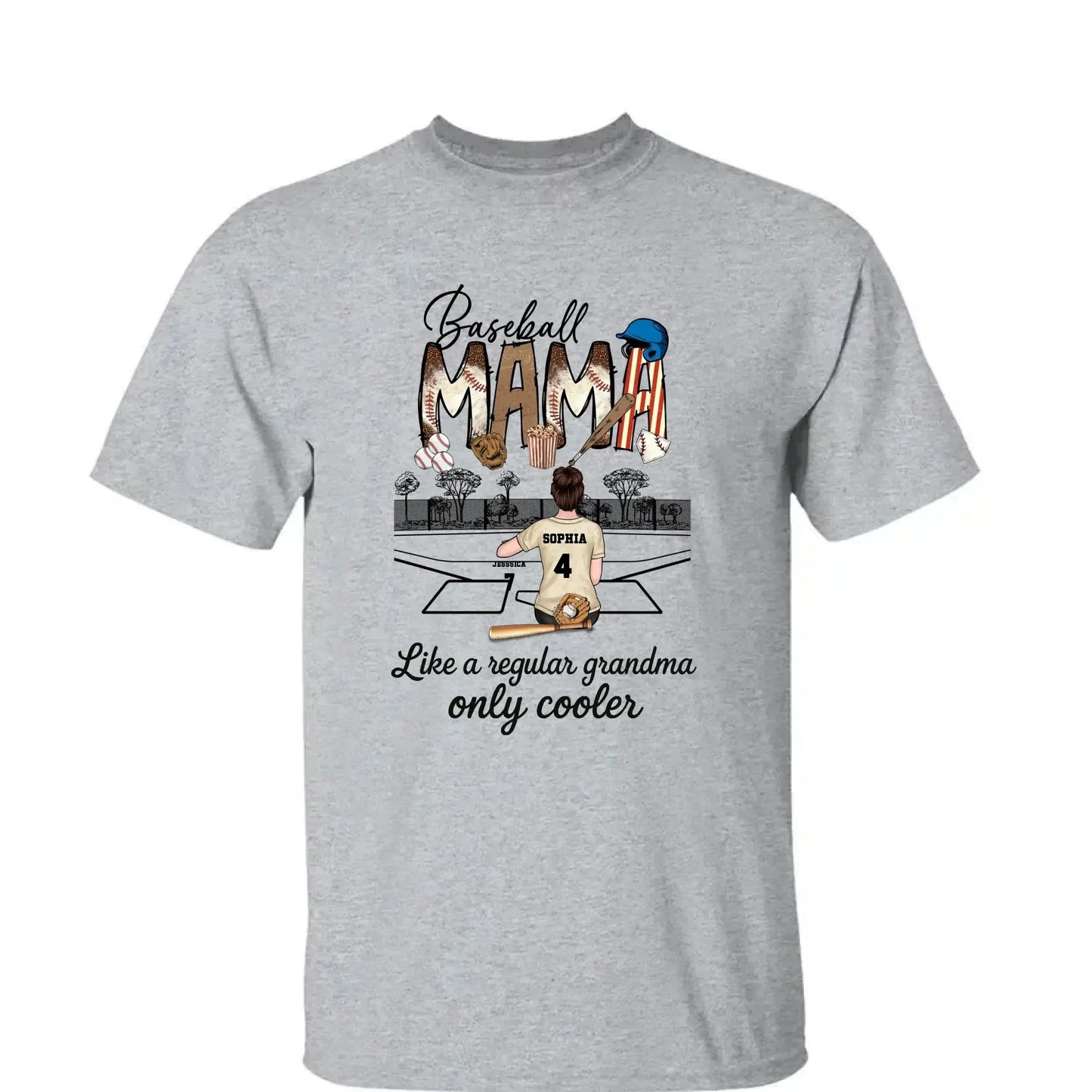 Baseball Grandma Like A Regular Grandma Only Cooler - Personalized T-Shirt, Gift For Sport Mom/ Grandma, Sport Lovers Ezcustomize