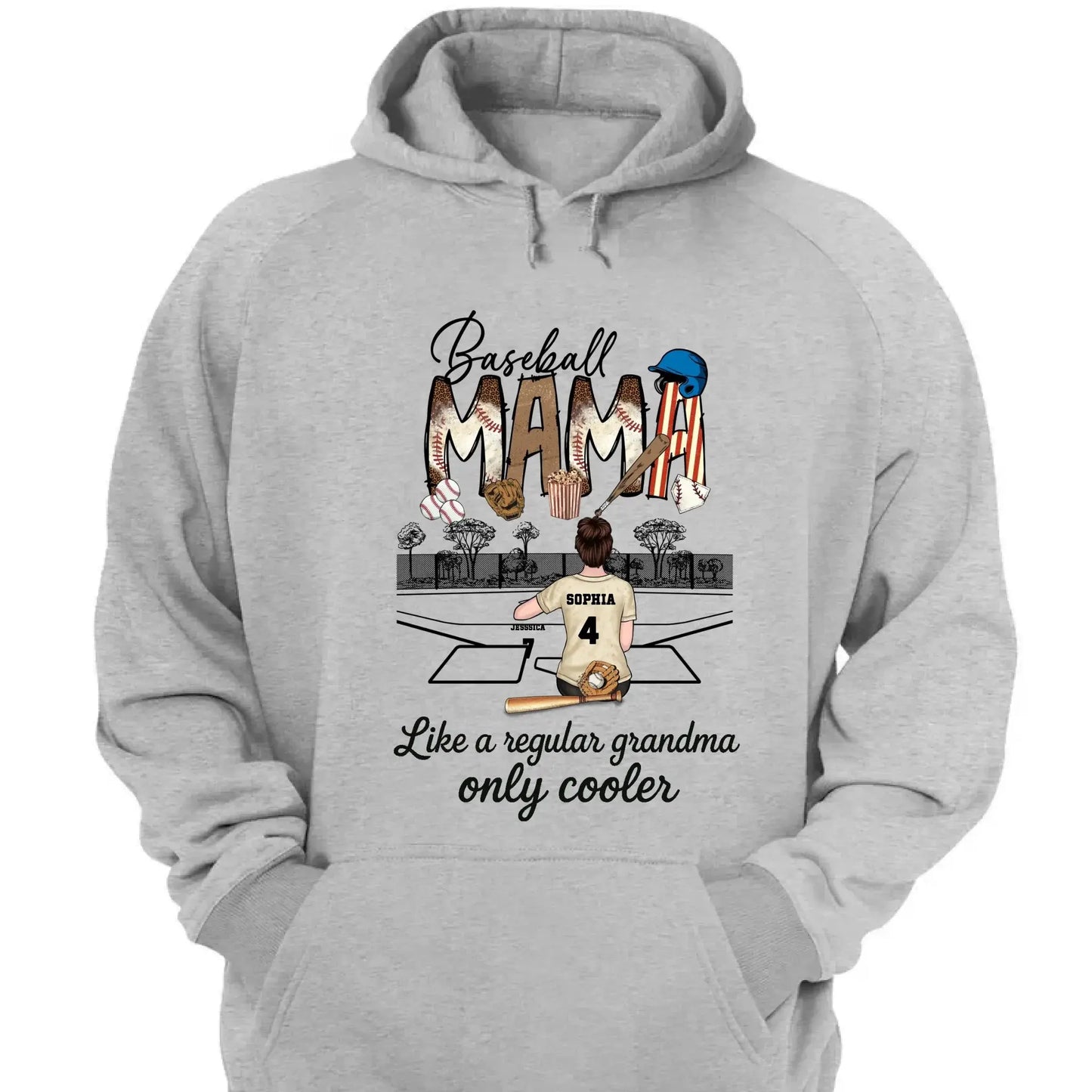 Baseball Grandma Like A Regular Grandma Only Cooler - Personalized T-Shirt, Gift For Sport Mom/ Grandma, Sport Lovers Ezcustomize