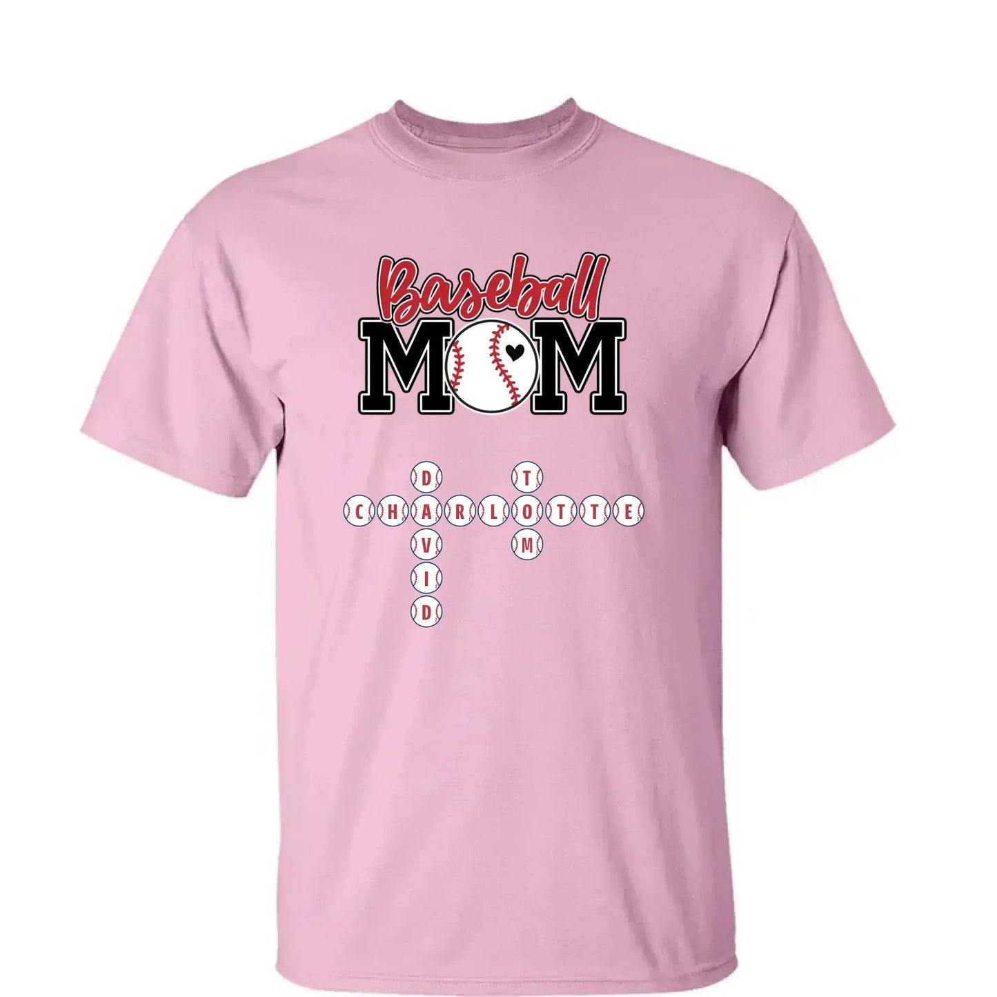 Baseball Mom & Grandma Crossword Puzzle Art – Personalized Shirt, Custom Gift for Proud Baseball Moms and Grandmas Ezcustomize
